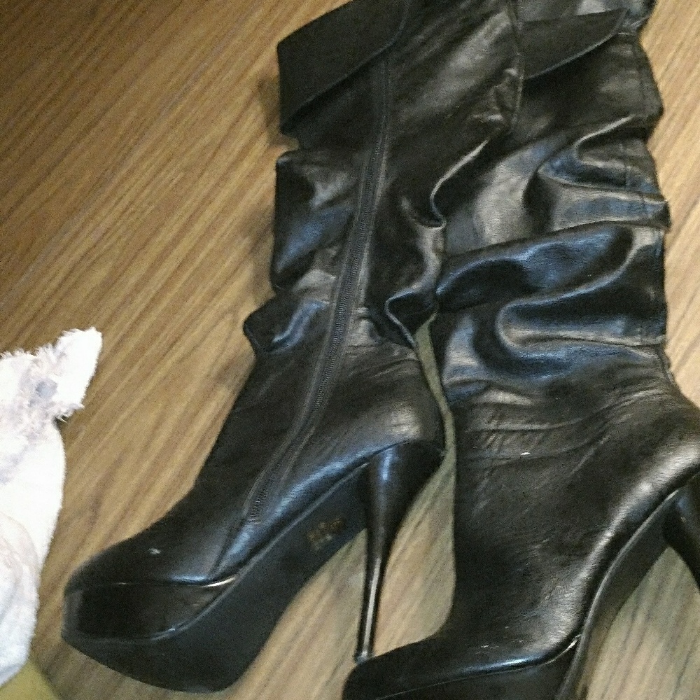 Black over knee boots size 9